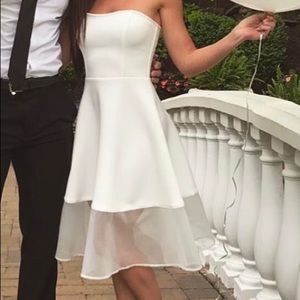White strapless dress